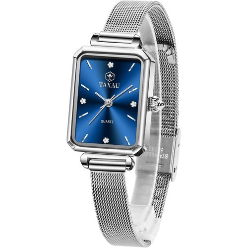 Silber wasserdichte Quarz-Damenuhr, Vintage, exquisite Luxus-Edelstahl-Damenuhr, Diamant, kleine Damen-Armbanduhr