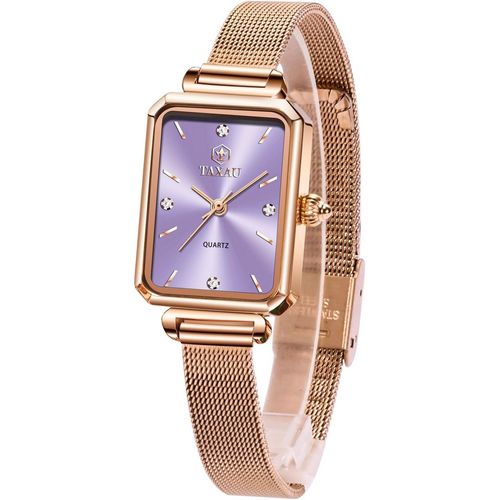 Roségold wasserdichte Quarz-Damenuhr, Vintage, exquisite Luxus-Edelstahl-Damenuhr, Diamant, kleine Damen-Armbanduhr