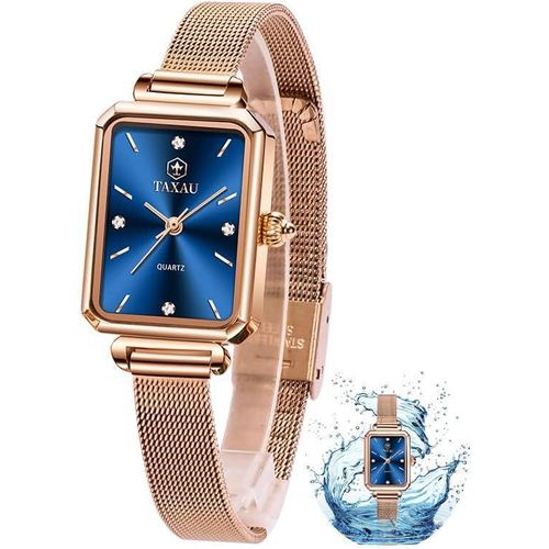 Roségold wasserdichte Quarz-Damenuhr, Vintage, exquisite Luxus-Edelstahl-Damenuhr, Diamant, kleine Damen-Armbanduhr