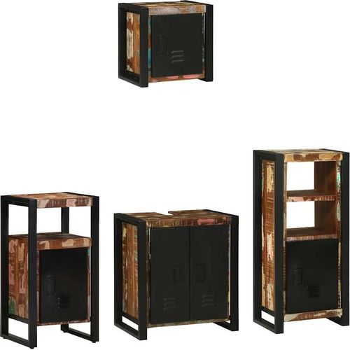 vidaXL Badezimmermöbel Set 4 pcs Mehrfarbig Massives recyceltes Holz