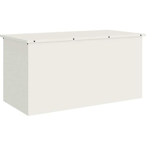 vidaXL Außenlagerbox Weiß 100 x 50.5 x 50 cm Kaltgewalzter Stahl