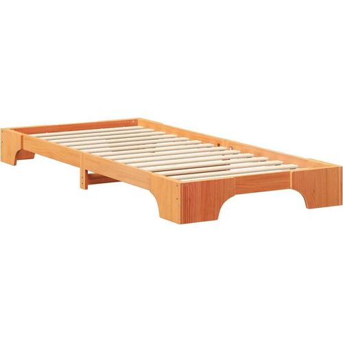 vidaXL Bodenbettgestell mit Speicher Braun Holz