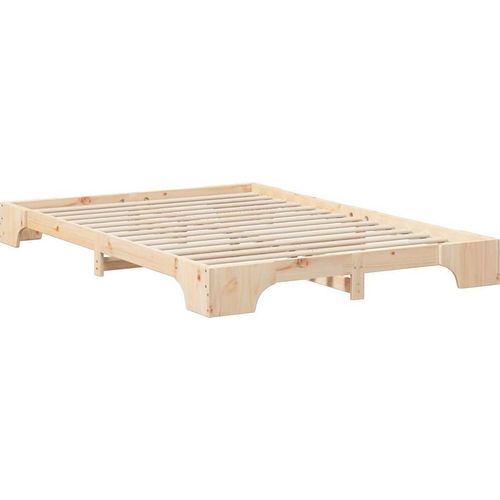 vidaXL Bodenbettgestell mit Speicher Braun Holz