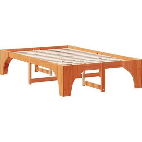 vidaXL Bodenbettgestell mit Speicher Braun Massivholz Kiefer