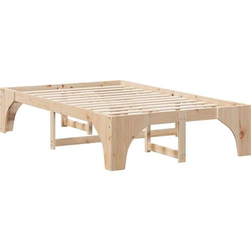 vidaXL Bodenbettgestell mit Speicher Braun Massivholz Kiefer