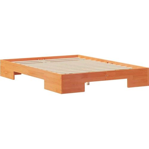 vidaXL Bodenbettgestell mit Speicher Braun Massivholz Kiefer