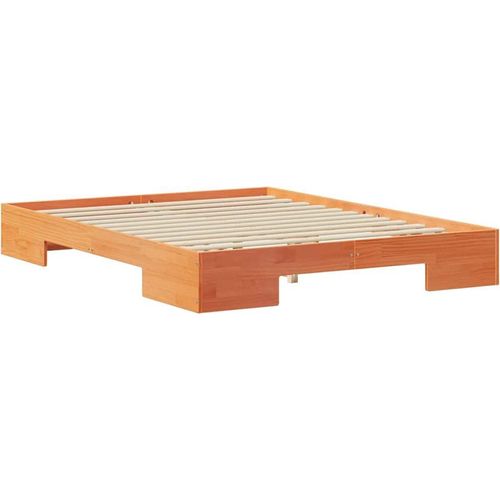 vidaXL Bodenbettgestell mit Speicher Braun Massivholz Kiefer