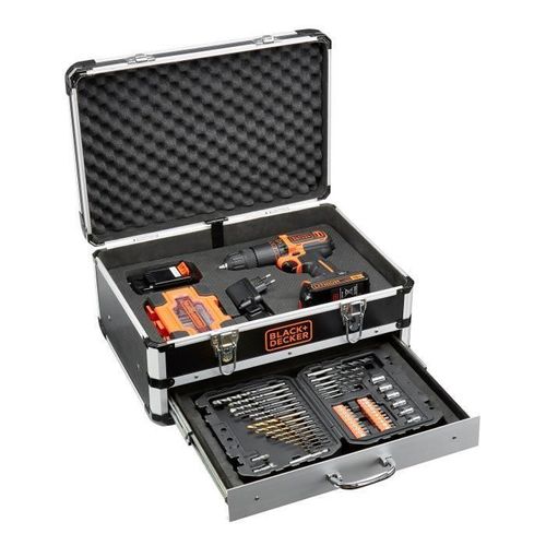Black & Decker BDC718AS2F Bohrmaschine Wrenchless Black, Orange