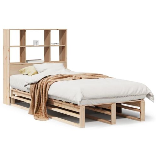 vidaXL Massivholzbett mit Regal ohne Matratze 100x200 cm