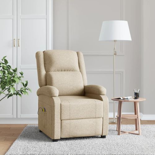 Massagesessel Creme Stoff 340935