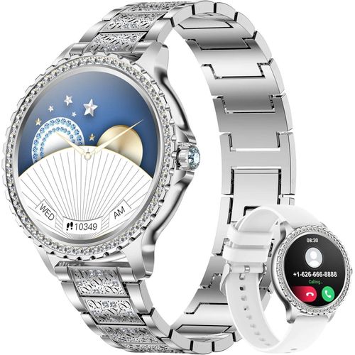 JUNG Nerunsa Smartwatch Damen Fitnessuhr, mit Bluetooth Frauen Smartwatch (3,35 cm/1,32 Zoll), Smart Uhr Herren, Fitnesstracker, Wasserdicht