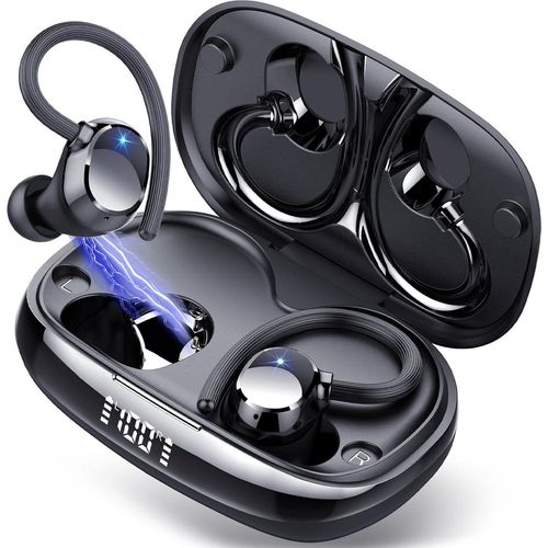 Kabellos Bluetooth 5.3, 80Std Tiefer Bass Kabellose Kopfhörer, In Ear Kopfhörer mit ENC Lärmreduzierung Mic, IP7 Wasserdicht Ohrhörer mit Ohrhaken