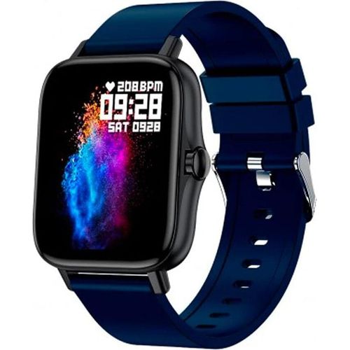 Smartwatch-Anrufe | Benachrichtigungen Apps und Anrufe | 8 Sportmodi | IP67 | 2 Armbänder enthalten schwarzes Silikon+Marineblaues Silikon Android IOS