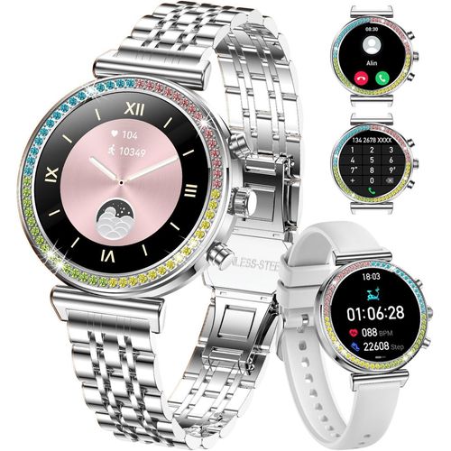 Damen Smartwatch mit Bluetooth Anruf, 1.25