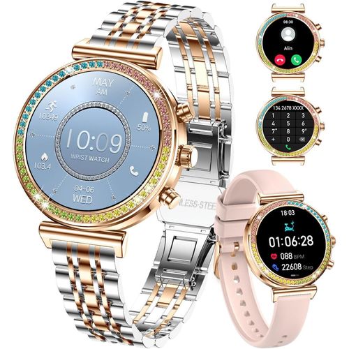 Damen Smartwatch mit Bluetooth Anruf, 1.25