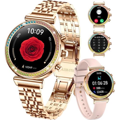Damen Smartwatch mit Bluetooth Anruf, 1.25
