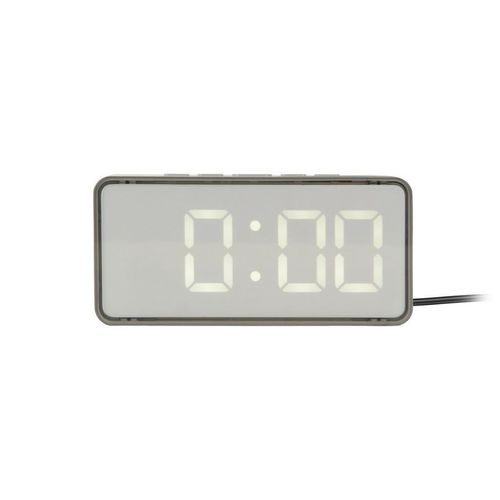 Karlsson Wecker Audaz , Hellgrau , Kunststoff , 3x6.5x14 cm , Weckfunktion, 3D-Zahlen, Timerfunktion, Hintergrundbeleuchtung , Dekoration, Uhren,
