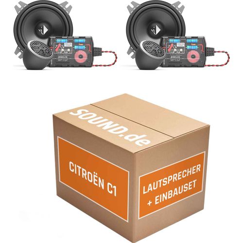 Lautsprecher Boxen Einbaupaket Armaturenbrett Helix CB K100.2-S3 passend für Citroen C1 + werkseitigen Türlautsprechern | 2x Tief-Mitteltöner 2x Hochtöner