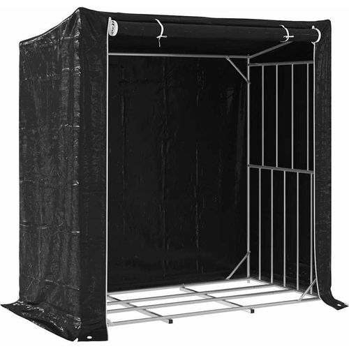 vidaXL Brennholzregal mit Regenschutz 200x100x200 cm Verzinkter Stahl