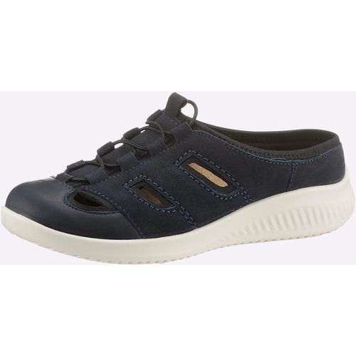 Pantolette JOMOS, Damen, Gr. 37, blau (marine), Glattleder, Veloursleder, Sportlich, Schuhe Clog