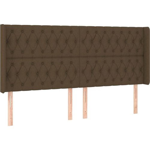 vidaXL Kopfteil mit Ohren Dunkelbraun 183x16x118/128 cm Stoff