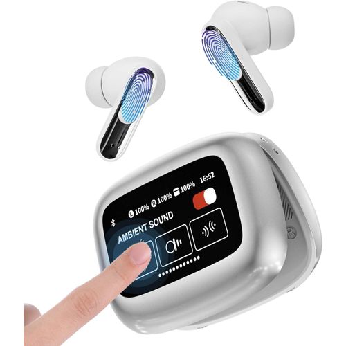 Bluetooth 5.4 ,In-Ear-Kopfhörer mit Automatischer Geräuschreduzierung,IP55 Wasserdicht,Lange Akkulaufzeit, LEDSmart-Touchscreen, für Laptop Tablet