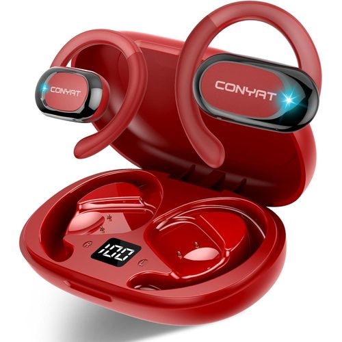 Bluetooth 5.4 Ohrhörer, Open Ear Headphones mit ENC, 58H Spielzeit, Bluetooth Kopfhörer mit Mikrofon/LED-Anzeige, IPX7 Kopfhörer Sport, Pendler/Sport
