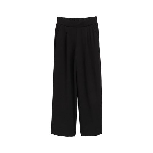 TOM TAILOR DENIM Damen Wide Leg Hose, schwarz, Uni, Gr. S