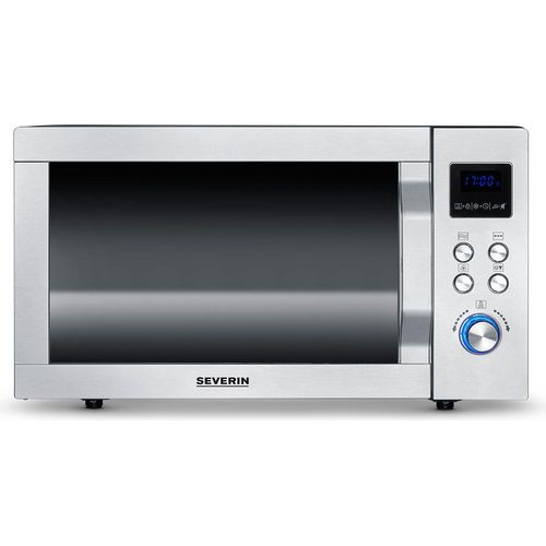 Mikrowelle Doppelgrill Pizza-Express SEVERIN MW 7778 4-in-1 Drehteller Ø 28 cm MW 7778 aus Edelstahl, mattschwarzsilber Mikrowelle Mit Grill Und Heißluftfunktion 3-in1 Mikrowelle Minibackofen Mit Pizza-express Funktion Mikrowelle Minibackofen Mikrowellengerät Mikrowelle Mit Backofenfunktion Mikrowelle Mit Doppelgrill