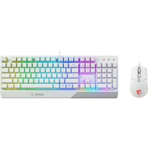 Tastatur + Maus – AZERTY – MSI – Vigor GK30 Combo White FR – Hintergrundbeleuchtung – Weiß