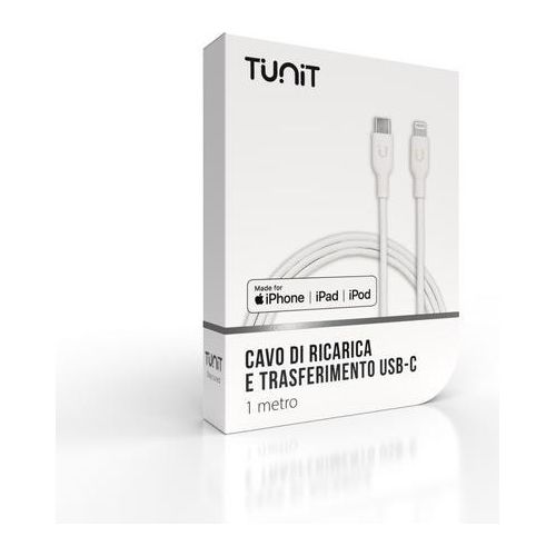 Tunit Usb-C Lightning Kabel TTCL01, 1m, Weiß, MFi für iPhone und iPad