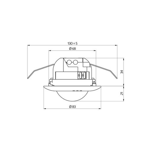 B.E.G. PD2N-KNXs-DX-DE Präsenzmelder, KNX, Deckeneinbau, Ø 83mm, weiß (93512)