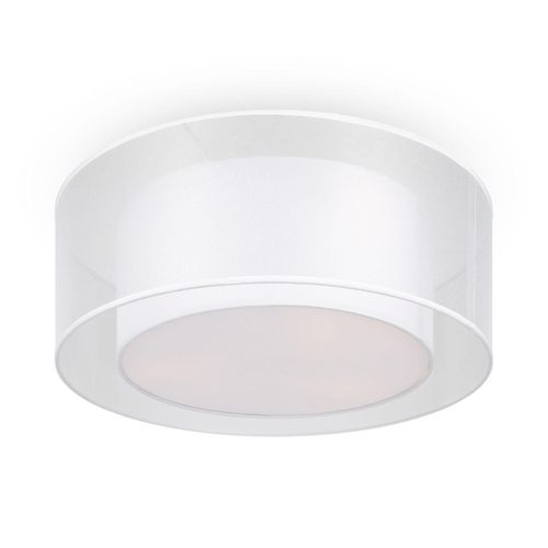 Deckenlampe Metall Stoff Ø 52 cm rund Weiß E27 3-flammig Modern Deckenleuchte