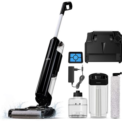 Akku Nass- und Trockensauger kabellos 2in1 Staubsauger mit Wischfunktion 5 kPa Saugkraft 180W beutellos Hand Boden Stiel