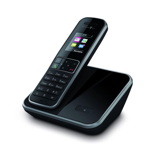 Telekom Sinus 406 Strahlungsarmes Schnurlostelefon mit Farbdisplay, Rufnummernanzeige, 18h Sprechzeit, 9 Tage Standby, Freisprechfunktion, Babyfon-Funktion, DECT
