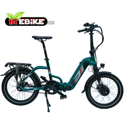 20 Zoll ECOFOLD BFF300 E-bike 3-Gang Automatik Carbon-Riemen BaFang Frontmotor 250W 562Wh Faltrad Klapprad grün