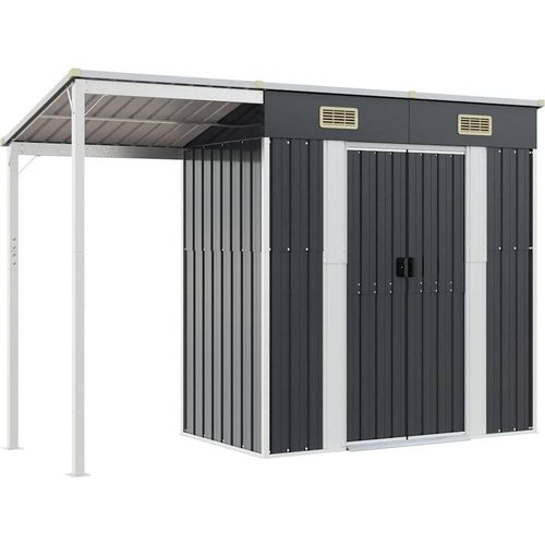vidaXL Gartenhaus mit Schleppdach Anthrazit 277x107x181 cm Stahl