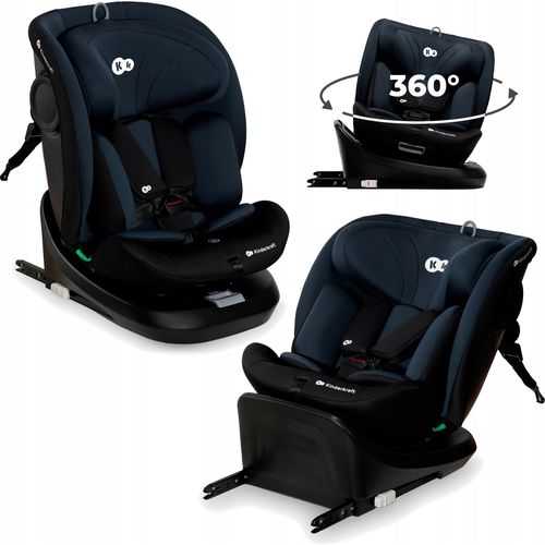 Kinderkraft I-GROW i-Size - Kindersitz 40-150 cm - 360° - RWF/FWF - H-GUARD - ISOFIX - TOP TETHER - 5-Punkt-Gurt - Verstellbare Kopfstütze - Schwarz