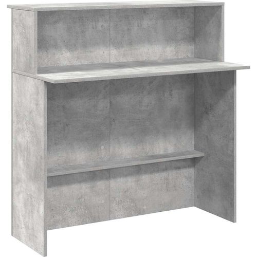 vidaXL Empfangstheke Betongrau 100x50x103,5 cm Holzwerkstoff