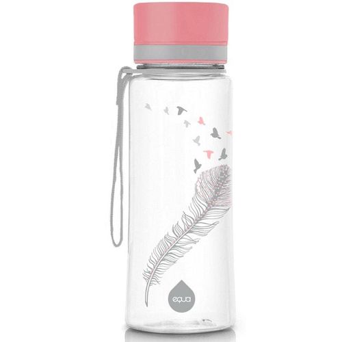 Trinkflasche EQUA "Equa Kids Birds", rosa (rosa, transparent), H:21cm, Tritan, Trinkflaschen, Tritankunststoff, Inhalt 600 ml