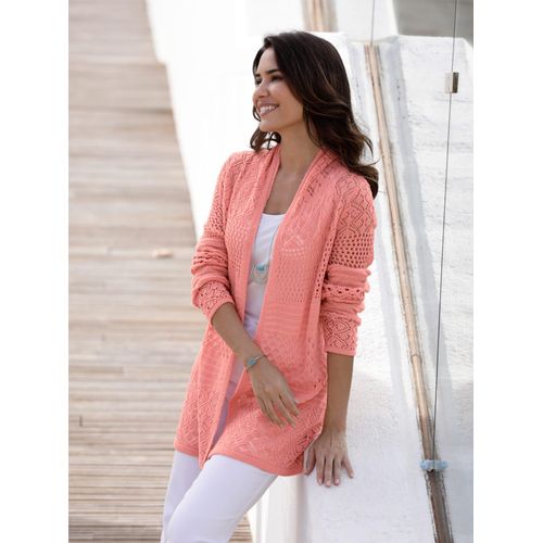 Strickjacke CLASSIC BASICS, Damen, Gr. 48, rosa (flamingo), 100% Polyacryl, unifarben, Strickjacken