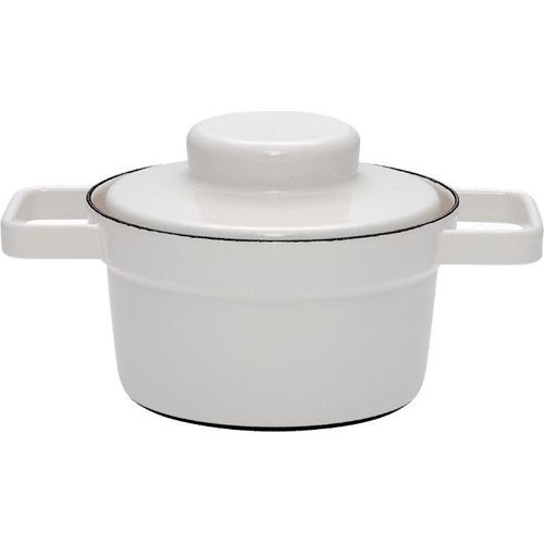Riess Aromapot Topf Backform mit Deckel 16 cm 0,75 Liter Light Grey Emaille