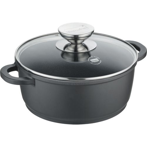 Kochtopf mit Glasdeckel 16, 20 oder 24 cm, Aluguss, schwarz - Vario Click (neue Version)