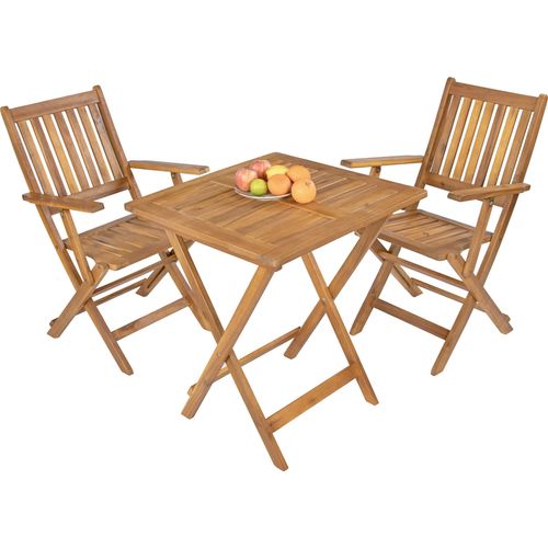 Balkonmöbel Set 3tlg Akazie Klapptisch 62 x 62 cm CAMERON