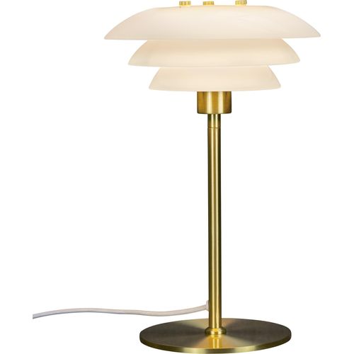 Tischlampe, Tischleuchte, Nachttischlampe, Schreibtischlampe, LED Leselampe, Kleine DL20 Opal/ Messing