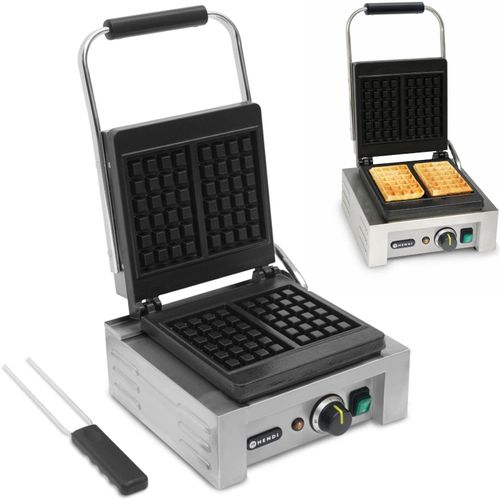 Professionelles Waffeleisen für 2 rechteckige Waffeln 1.5kW - Hendi 212103
