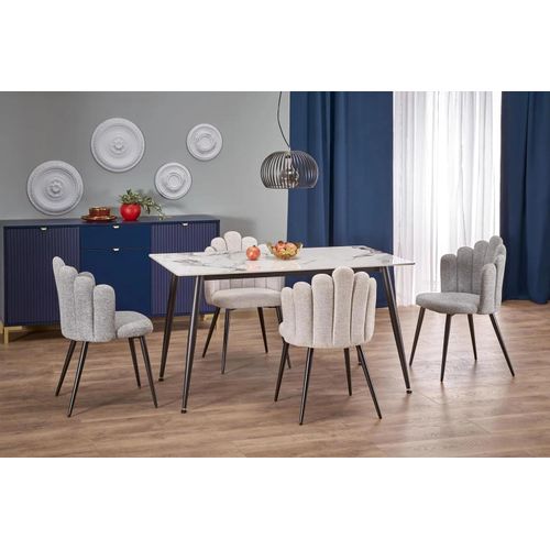Tisch Emilio 120 Weißer Marmor / Schwarz