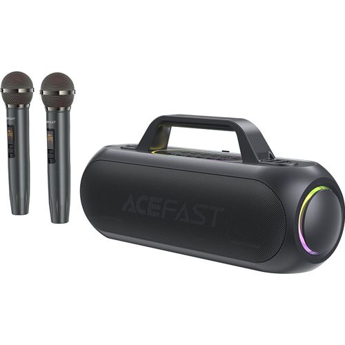 Acefast Bluetooth Wireless Lautsprecher fr Karaoke mit 2 Mikrofonen Schwarz