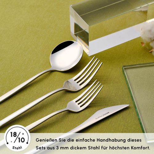 New Porto Besteckset für 12 Personen 84 Teiliges Essbesteck Set