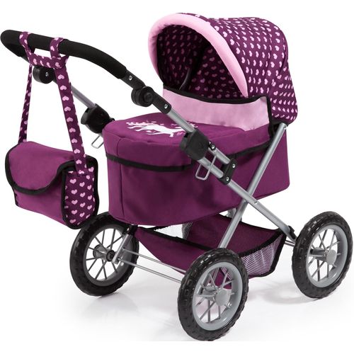 Bayer Puppenwagen »Trendy, pflaume«, mit Wickeltasche